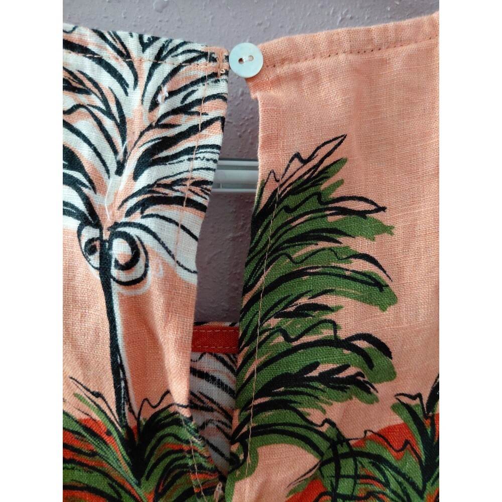 NWT Nicole Miller 100% Linen Tropical Floral Shift Dress Size Small w/ Pockets - Picture 7 of 10